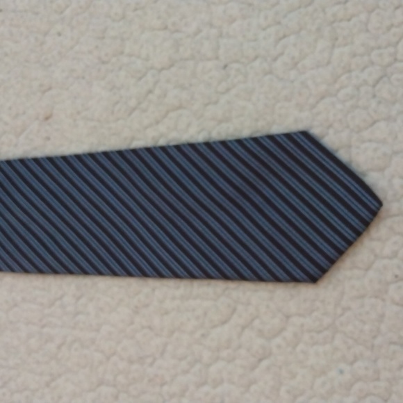 Villa Ponti Brown/Light Blue Stripe Silk Tie (Made in Italy) - Picture 2 of 10